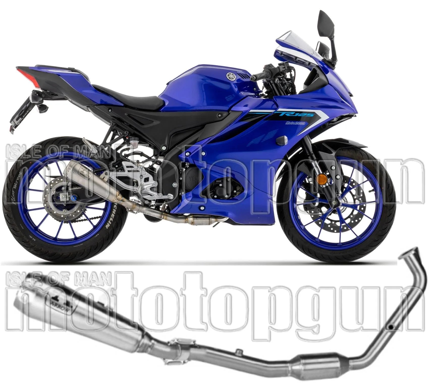 Complete Exhaust System Without Catalytic Converter And Without Sound Certification Pro-Race Nichrom Steel End Cap - Arrow Special Parts Compatible With Yamaha Mt-125 (2025-2026)