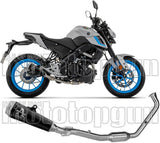 Complete Exhaust System Without Catalytic Converter And Without Sound Certification Pro-Race Black Nichrom Steel End Cap - Arrow Special Parts Compatible With Yamaha Mt-125 (2025-2026)