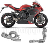 Complete Exhaust System Without Catalytic Converter And Without Sound Certification Pro-Race Titanium Body And Titanium Cap - Arrow Special Parts Compatible With Mv Agusta F3 800 (2022-2026)