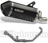 Complete Exhaust System Without Catalytic Converter And Without Sound Certification Sonora Full Black Titanium Carbon - Arrow Special Parts Compatible With Ktm 1290 Superadventure S (2021-2024)