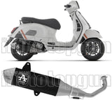 Complete Exhaust System Without Catalytic Converter And Without Sound Certification Urban Black Aluminium Steel End Cap - Arrow Special Parts Compatible With Piaggio Vespa Gts 310 (2025-2026)