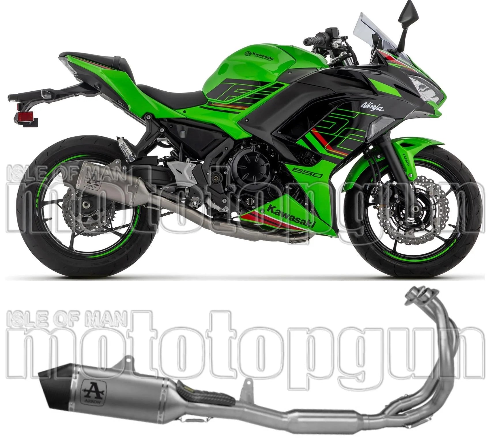 Complete Exhaust System Without Catalytic Converter And Without Sound Certification Veloce Titanium Carbon - Arrow Special Parts Compatible With Kawasaki Ninja 650 (2024-2026)