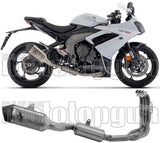 Complete Exhaust System Without Catalytic Converter And Without Sound Certification Veloce Titanium Carbon - Arrow Special Parts Compatible With Triumph Daytona 660 (2024-2026)