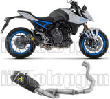 Complete Exhaust System Without Catalytic Converter And Without Sound Certification Works Black Stainless Steel Carby End Cap - Arrow Special Parts Compatible With Suzuki Gsx 8T (2025-2026)