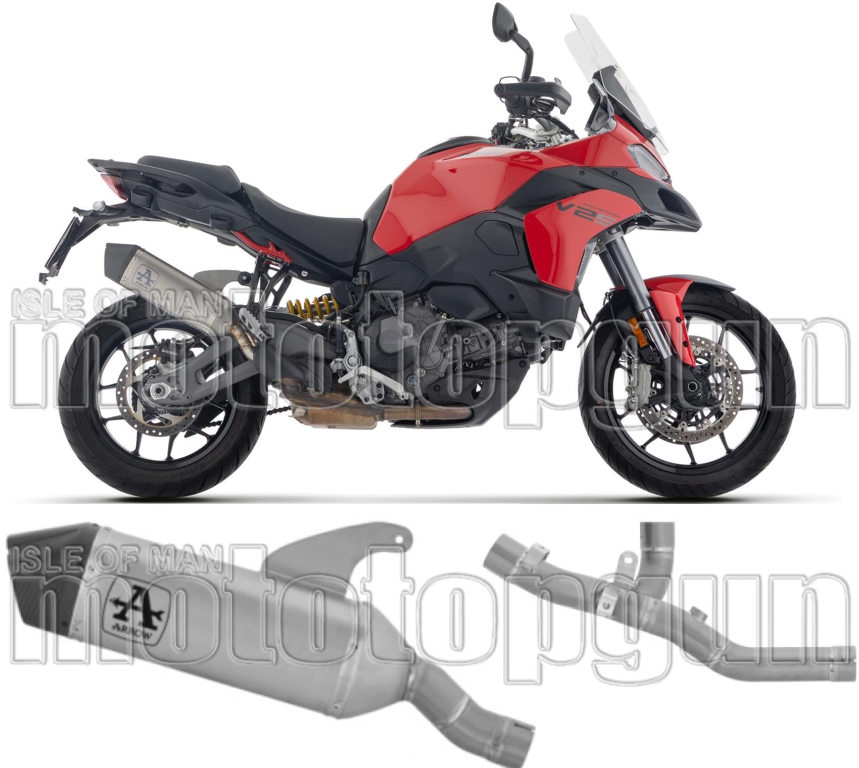 Uncatalysed Exhaust System Without Sound Certification Veloce Titanium Carby End Cap - Arrow Special Parts Compatible With Ducati Multistrada V2 - S (2025)