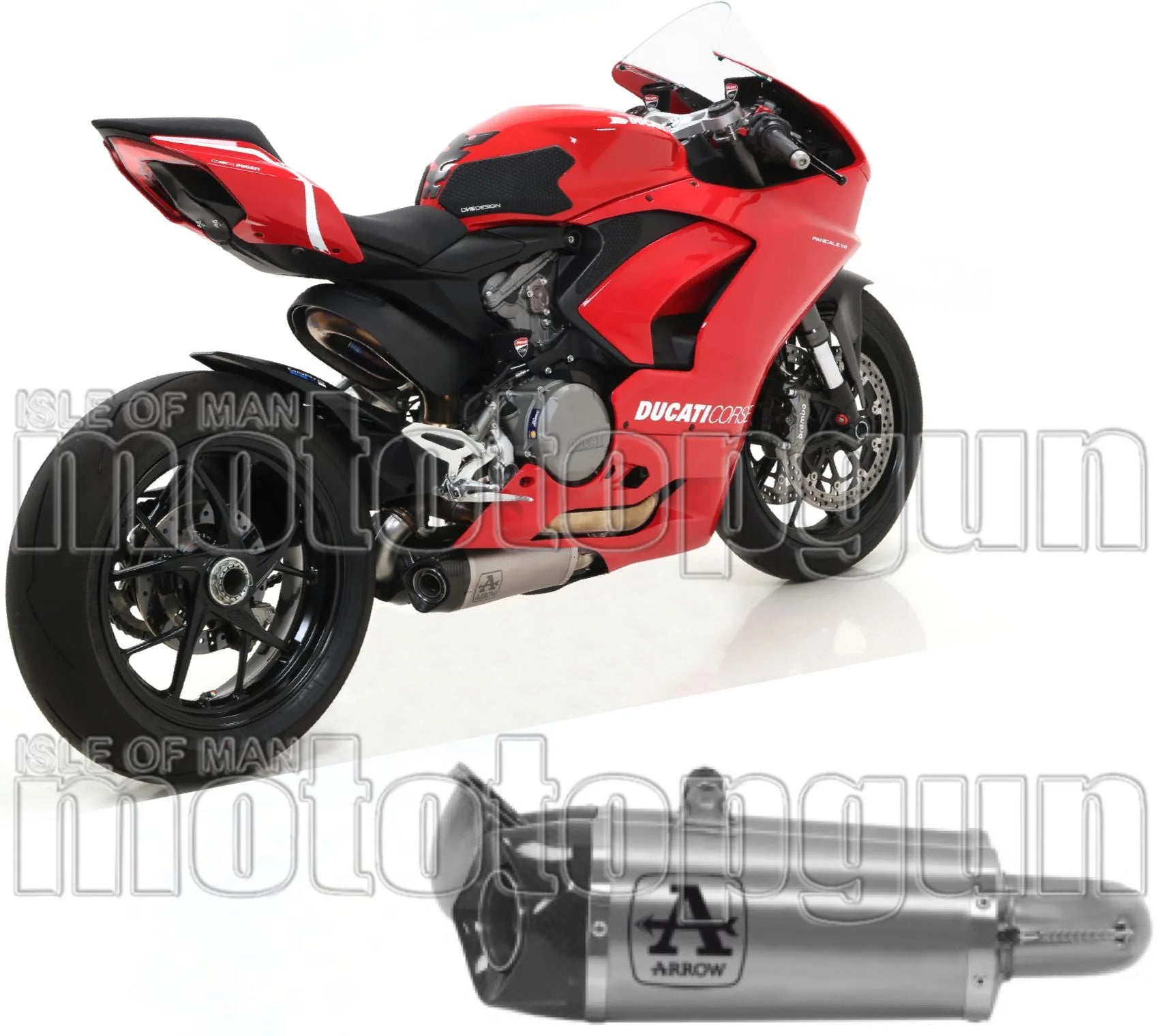 Exhaust Tip Without Sound Certification Works Titanium Carbon - Arrow Special Parts Compatible With Ducati Streetfighter V2 (2022-2024)