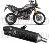 Exhaust Tip Without Sound Certification Veloce Black Aluminium Carbon - Arrow Special Parts Compatible With Triumph Tiger 900 (2020-2023)