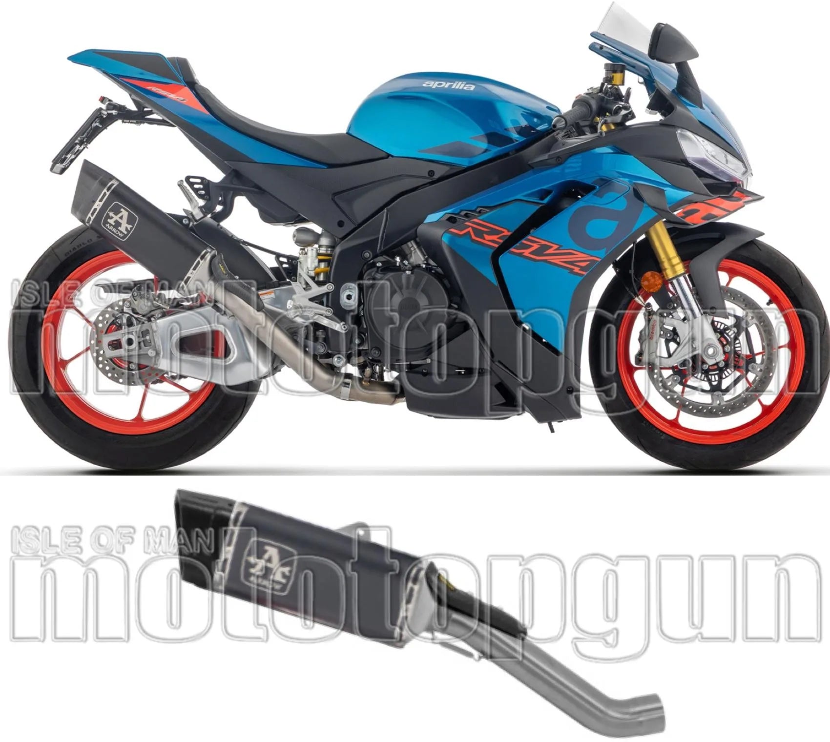 Exhaust Tip Without Sound Certification Pista Full Black Titanium Carbon - Arrow Special Parts Compatible With Aprilia Tuono 1100 V4 (2021-2024)