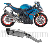 Exhaust Tip Without Sound Certification Pista Titanium Carbon - Arrow Special Parts Compatible With Aprilia Tuono 1100 V4 (2021-2024)