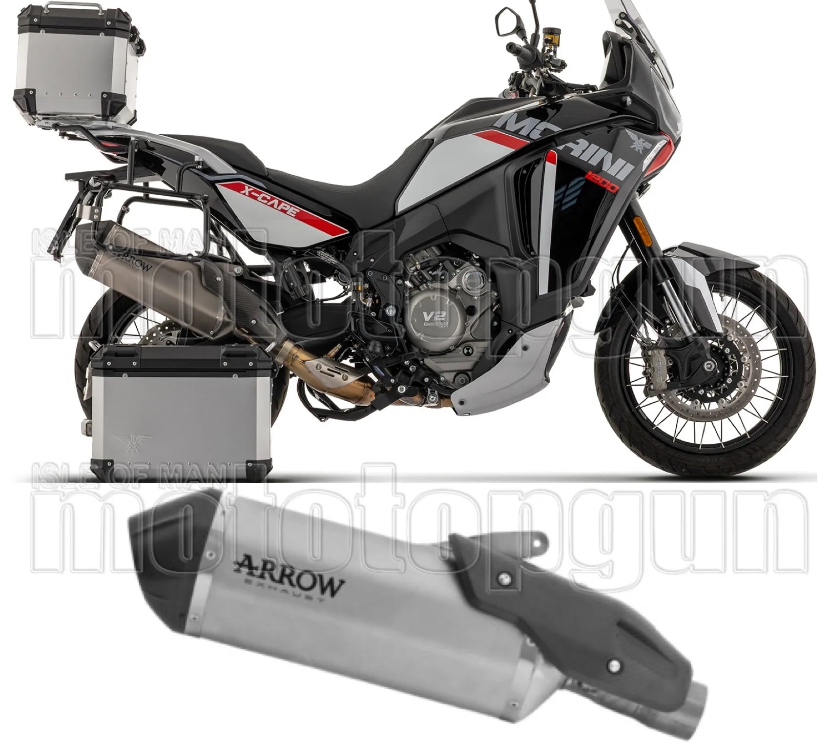 Exhaust Tip Without Sound Certification Sonora Titanium Body And Carbon Cap - Arrow Special Parts Compatible With Moto Morini X-Cape 1200 (2026)