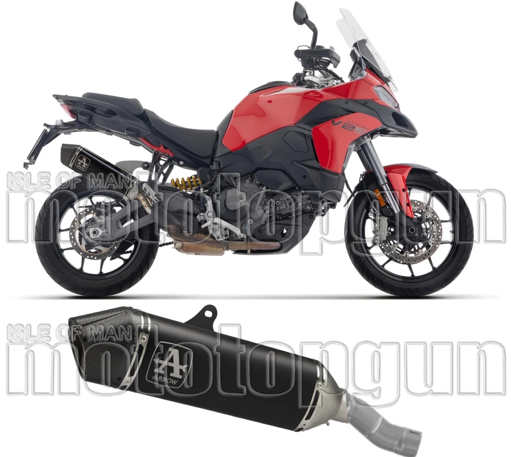 Exhaust Tip Without Sound Certification Veloce Black Titanium Carby End Cap - Arrow Special Parts Compatible With Ducati Multistrada V2 - S (2025)