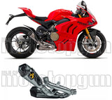 Dual Exhaust System Without Sound Certification Works Titanium Carbon - Arrow Special Parts Compatible With Ducati Panigale V4 (2018-2024)