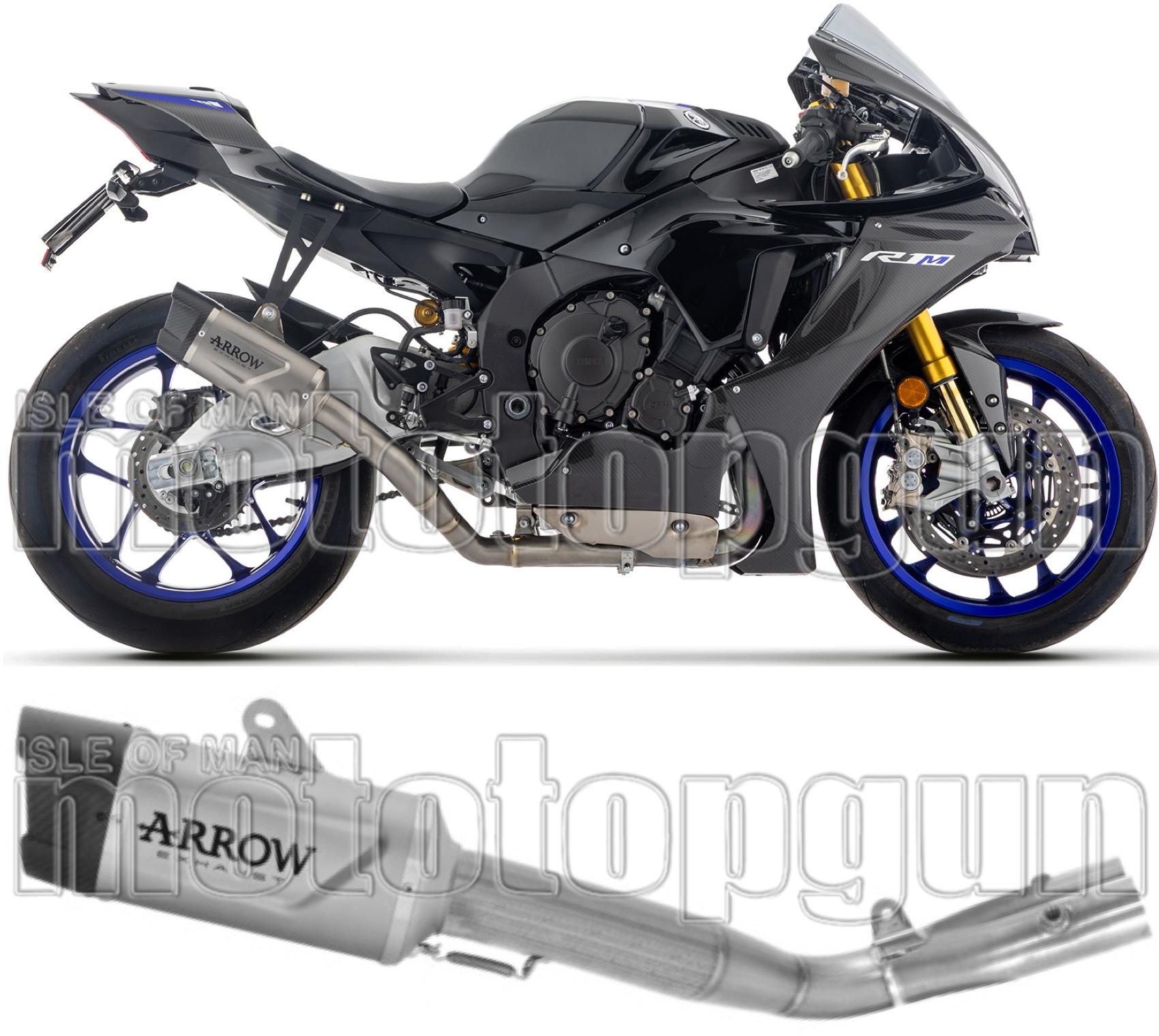 Uncatalysed Exhaust System Without Sound Certification Indy-Race Evo Titanium Carby End Cap - Arrow Special Parts Compatible With Yamaha Yzf-R1 1000 (2025)