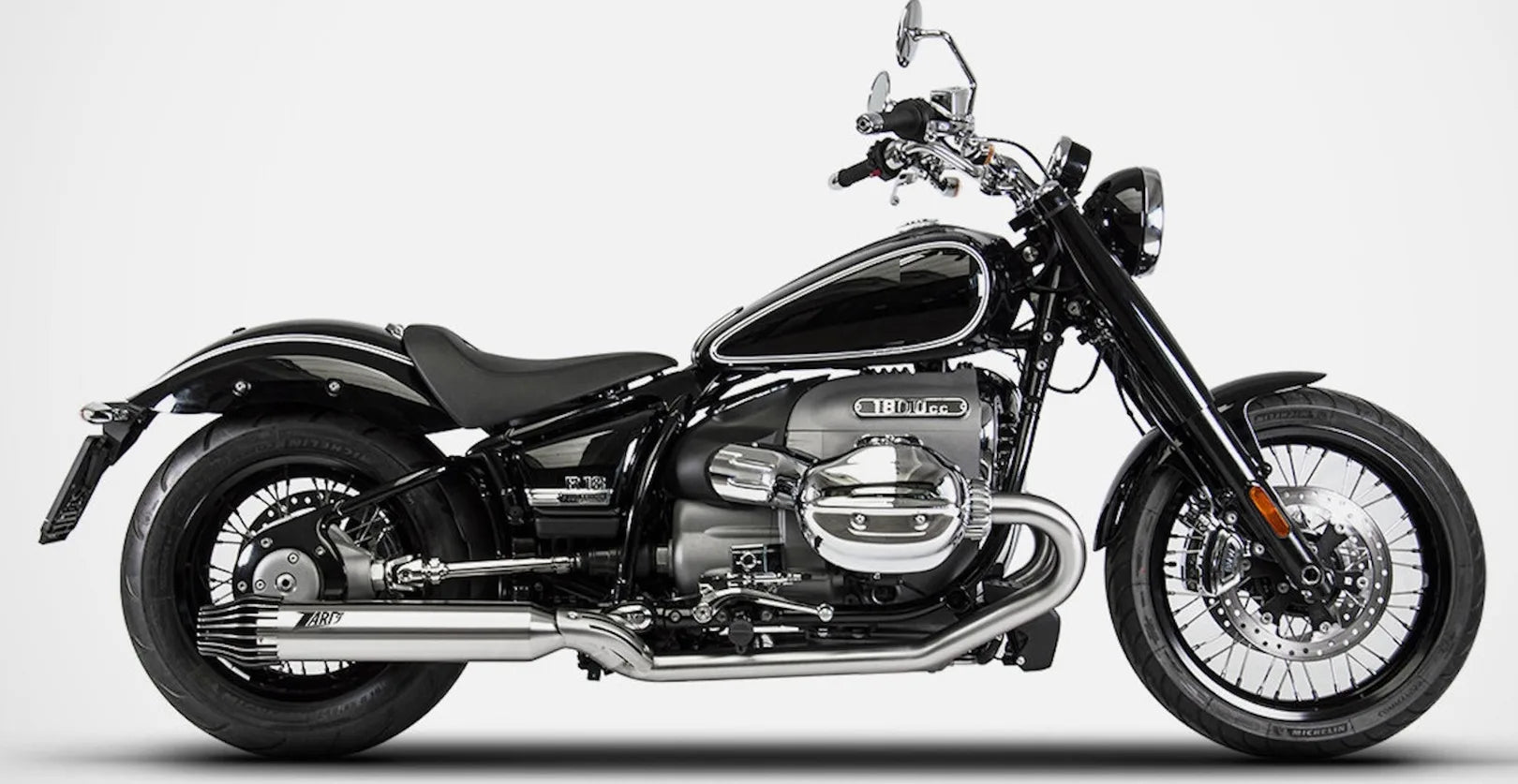 Complete Exhaust System Without Catalytic Converter And Without Sound Certification Stainless Steel Polish - Zard Compatible With Bmw R18 (2020-2023)