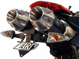 Exhaust Tip Without Sound Certification Topgun Carbon - Zard Compatible With Ducati Hypermotard 1100 - Evo (2007-2012)