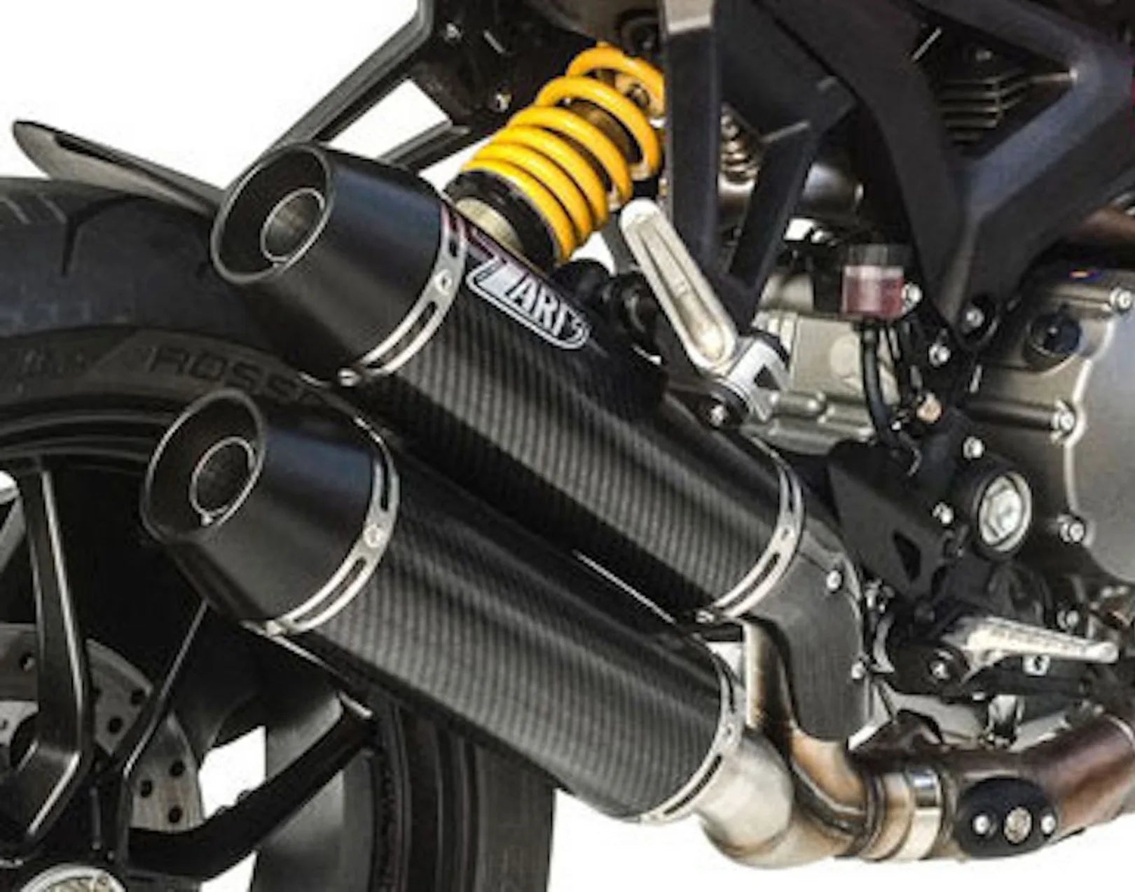 Exhaust Tip Without Sound Certification Overlap Carbon - Zard Compatible With Ducati Monster 1100 Evo (2011-2013)