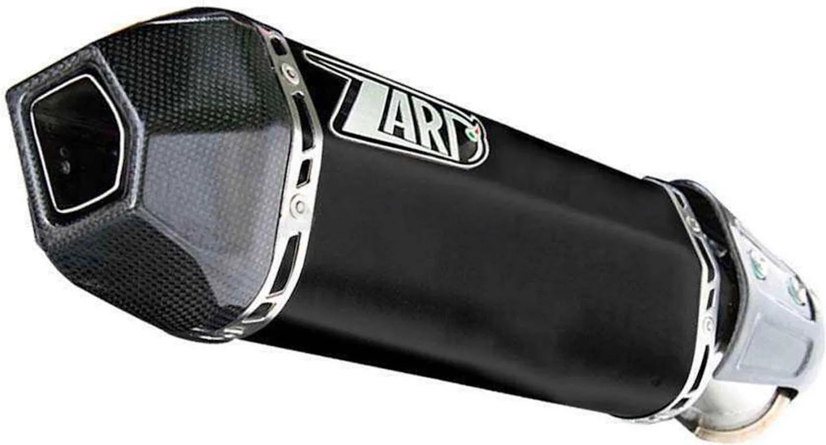 Exhaust Tip Without Sound Certification Penta Titanium Black Endcap Carbon - Zard Compatible With Ducati Hypermotard 821 Sp (2013-2015)