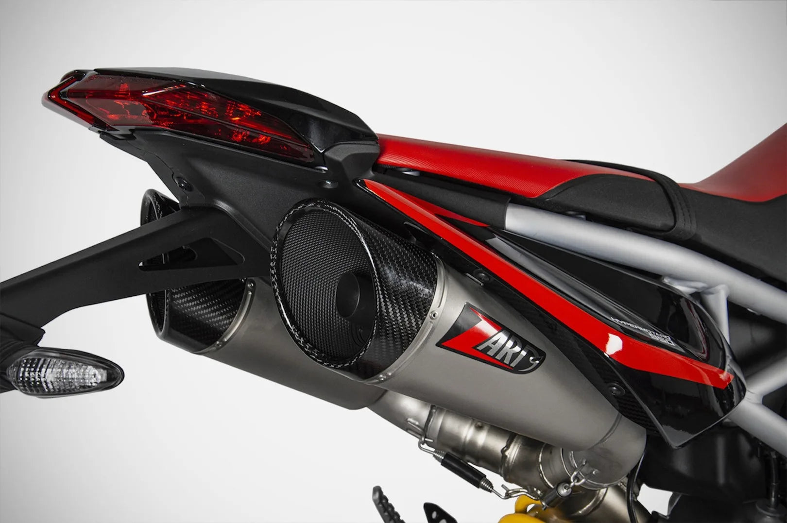 Exhaust Tip Without Sound Certification Gt Stainless Steel Endcap Carbon - Zard Compatible With Ducati Hypermotard 950 - Sp (2019-2023)