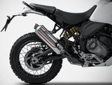 Exhaust Tip Without Sound Certification Sabbia Stainless Steel - Zard Compatible With Ducati Desert-X (2022-2023)