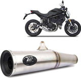 Exhaust Tip Without Sound Certification Zuma Stainless Steel Endcap Aluminium Black - Zard Compatible With Ducati Scrambler 800 Desert Sled (2017-2019)
