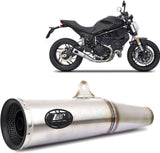 Exhaust Tip Without Sound Certification Zuma Stainless Steel Endcap Aluminium Black - Zard Compatible With Ducati Monster 797 (2017-2019)