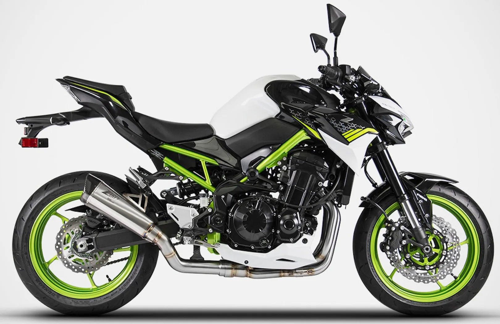Complete Exhaust System Without Catalytic Converter And Without Sound Certification Titanium Endcap Carbon - Zard Compatible With Kawasaki Z 900 A2 (2020-2023)