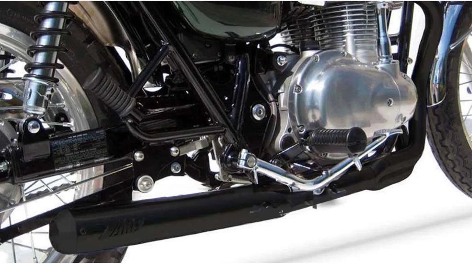 Complete Exhaust System Without Catalytic Converter And Without Sound Certification Cross Steel Black - Zard Compatible With Kawasaki W 800 (2010-2017)