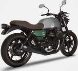 Exhaust Tip Without Sound Certification Steel Black - Zard Compatible With Moto Guzzi V7 850 (2021-2023)