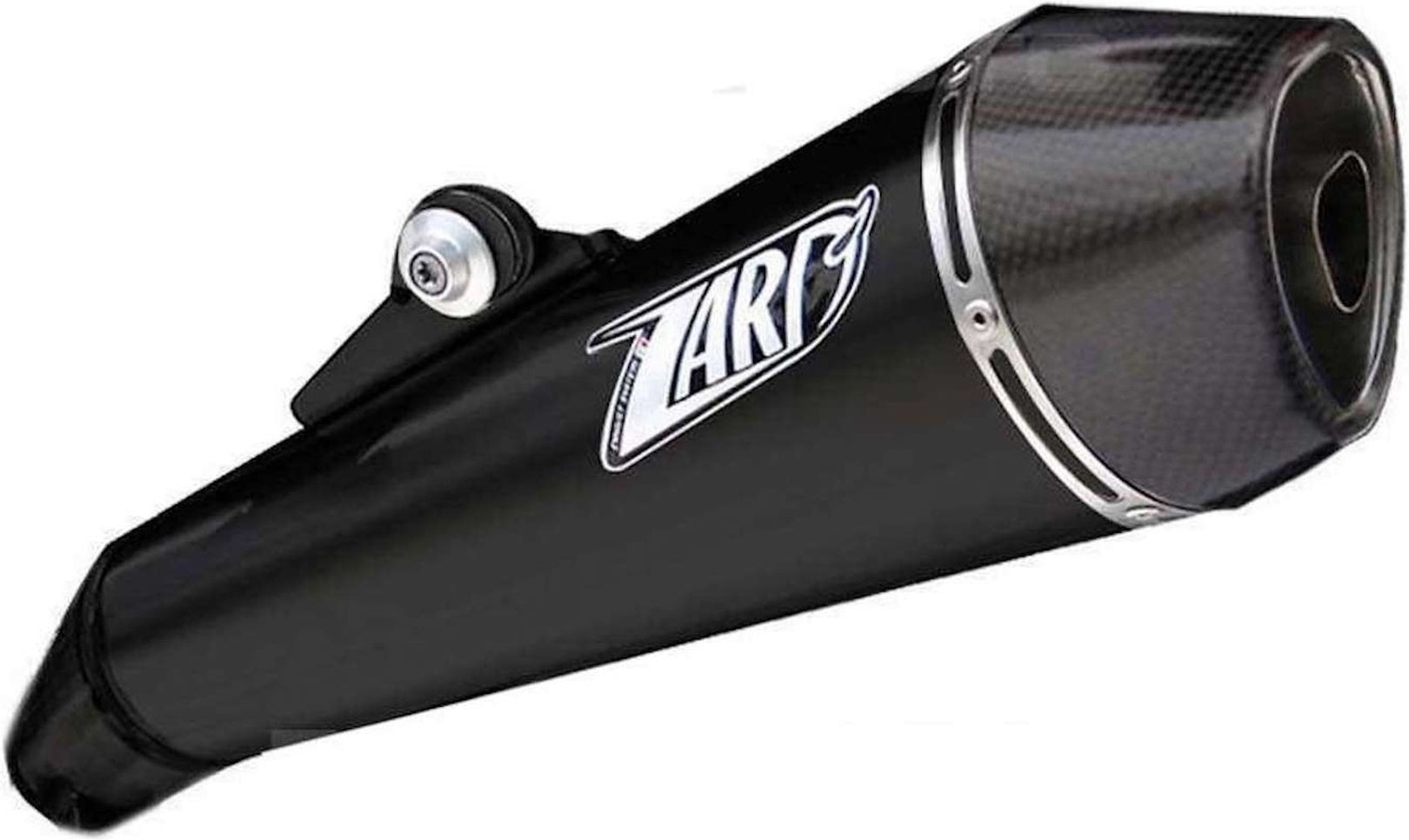 Exhaust Tip Without Sound Certification Conical Steel Black Endcap Carbon - Zard Compatible With Moto Guzzi Stelvio (2011-2016)