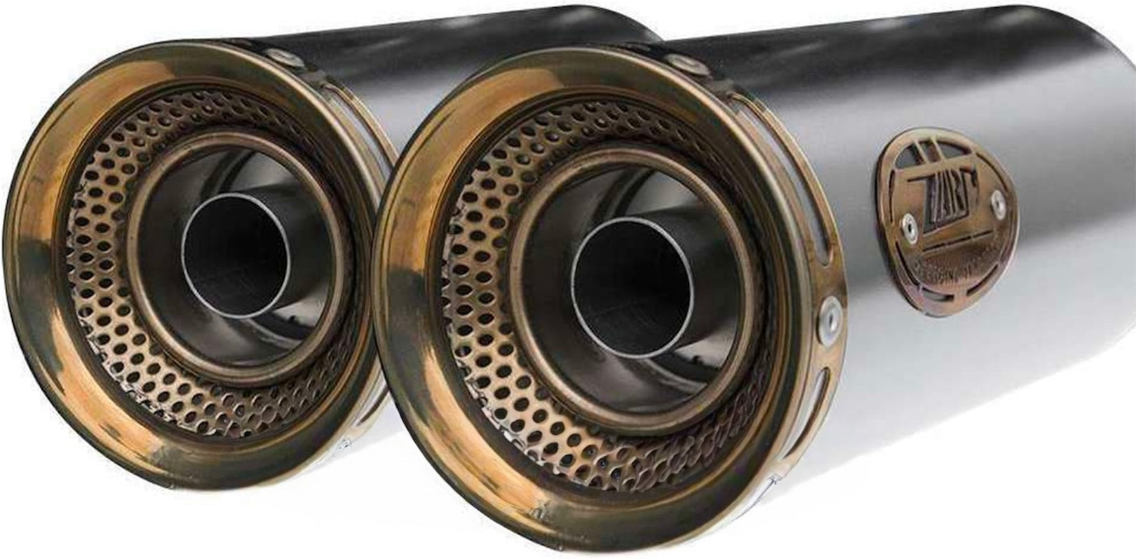 Exhaust Tip Without Sound Certification Big Stainless Steel Endcap Bronze - Zard Compatible With Moto Guzzi V9 Roamer (2016-2019)