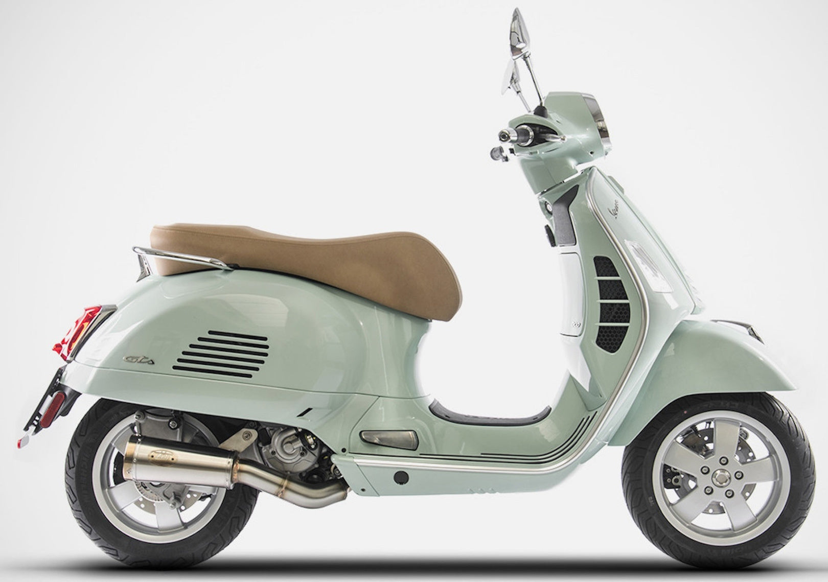 Complete Exhaust System Without Catalytic Converter And Without Sound Certification Stainless Steel Endcap Bronze - Zard Compatible With Piaggio Vespa Sprint 125 - 150 (2020-2023)