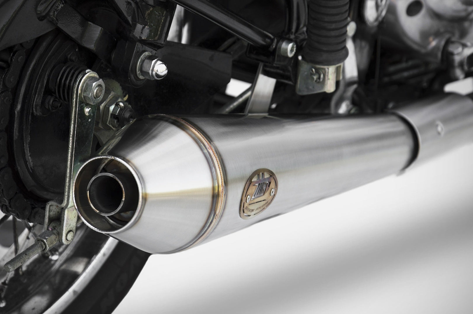 Exhaust Tip Without Sound Certification Conical Stainless Steel - Zard Compatible With Royal Enfield Bullet 500 (2006-2009)