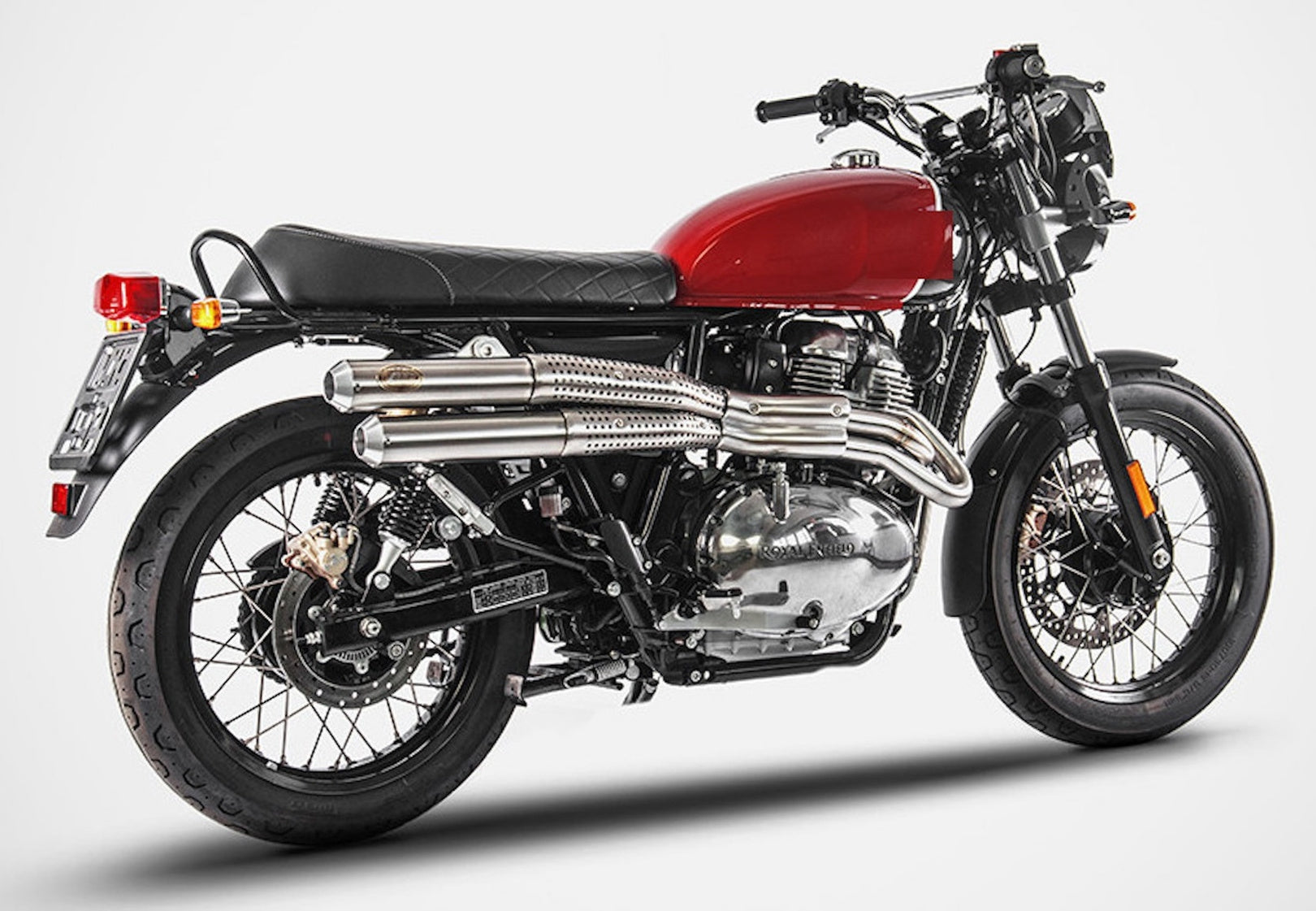 Complete Exhaust System Without Catalytic Converter And Without Sound Certification Stainless Steel - Zard Compatible With Royal Enfield Interceptor 650 (2019-2023)