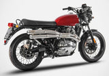 Complete Exhaust System Without Catalytic Converter And Without Sound Certification Interceptor Stainless Steel - Zard Compatible With Royal Enfield Continental Gt (2019-2023)