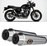Uncatalysed Exhaust System Without Sound Certification Stainless Steel Polish - Zard Compatible With Triumph Bonneville T120 (2021-2023)
