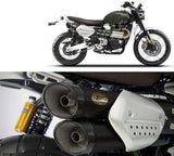 Exhaust Tip Without Sound Certification Steel Black Endcap Carbon - Zard Compatible With Triumph Scrambler 1200 (2021-2023)