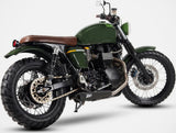 Complete Exhaust System Without Catalytic Converter And Without Sound Certification Cross Steel Black - Zard Compatible With Triumph Bonneville T100 (2001-2016)