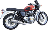 Complete Exhaust System Without Catalytic Converter And Without Sound Certification Conical Low Stainless Steel - Zard Compatible With Triumph Bonneville T100 (2001-2016)