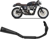 Complete Exhaust System Without Catalytic Converter And Without Sound Certification Bad Child Steel Black - Zard Compatible With Triumph Thruxton 900 (2001-2016)