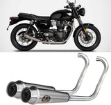 Complete Exhaust System Without Catalytic Converter And Without Sound Certification Stainless Steel - Zard Compatible With Triumph Bonneville T120 (2016-2023)