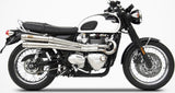 Complete Exhaust System Without Catalytic Converter And Without Sound Certification High Stainless Steel - Zard Compatible With Triumph Bonneville T120 (2016-2023)