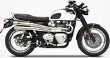 Complete Exhaust System Without Catalytic Converter And Without Sound Certification High Stainless Steel - Zard Compatible With Triumph Bonneville T120 (2016-2023)