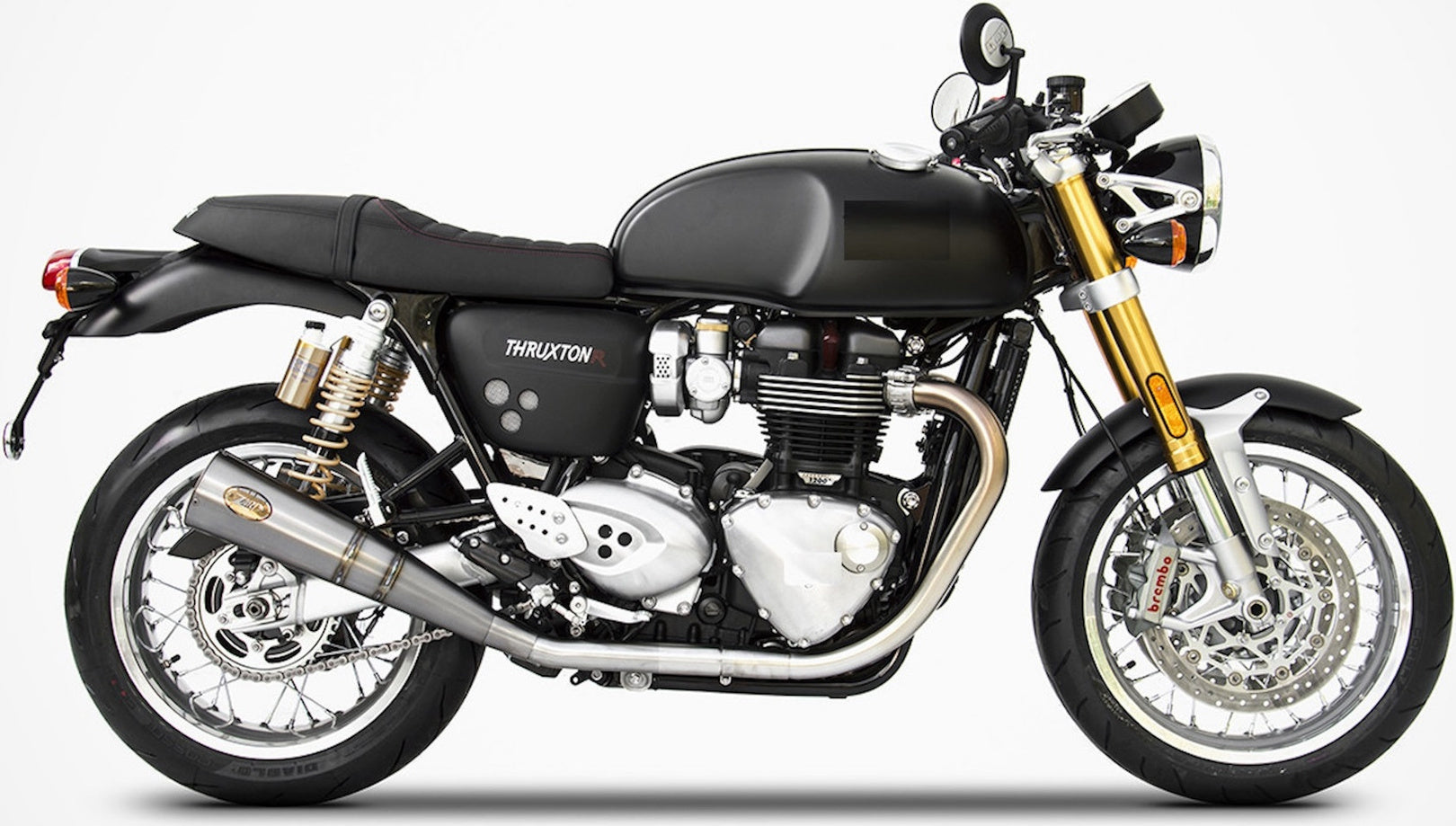 Exhaust Tip Without Sound Certification Stainless Steel - Zard Compatible With Triumph Thruxton 1200 R (2017-2020)