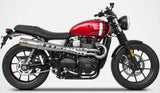 Complete Exhaust System Without Catalytic Converter And Without Sound Certification Zuma High Stainless Steel - Zard Compatible With Triumph Speed Twin 900 (2020-2023)