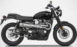 Complete Exhaust System Without Catalytic Converter And Without Sound Certification Tiger70 Stainless Steel Endcap Bronze - Zard Compatible With Triumph Street Scrambler 900 (2017-2023)