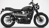 Complete Exhaust System Without Catalytic Converter And Without Sound Certification Conical High Stainless Steel - Zard Compatible With Triumph Scrambler 900 (2017-2023)