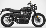 Complete Exhaust System Without Catalytic Converter And Without Sound Certification Conical High Steel Black - Zard Compatible With Triumph Scrambler 900 (2017-2023)