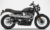 Complete Exhaust System Without Catalytic Converter And Without Sound Certification Conical High Stainless Steel - Zard Compatible With Triumph Scrambler 900 (2017-2023)