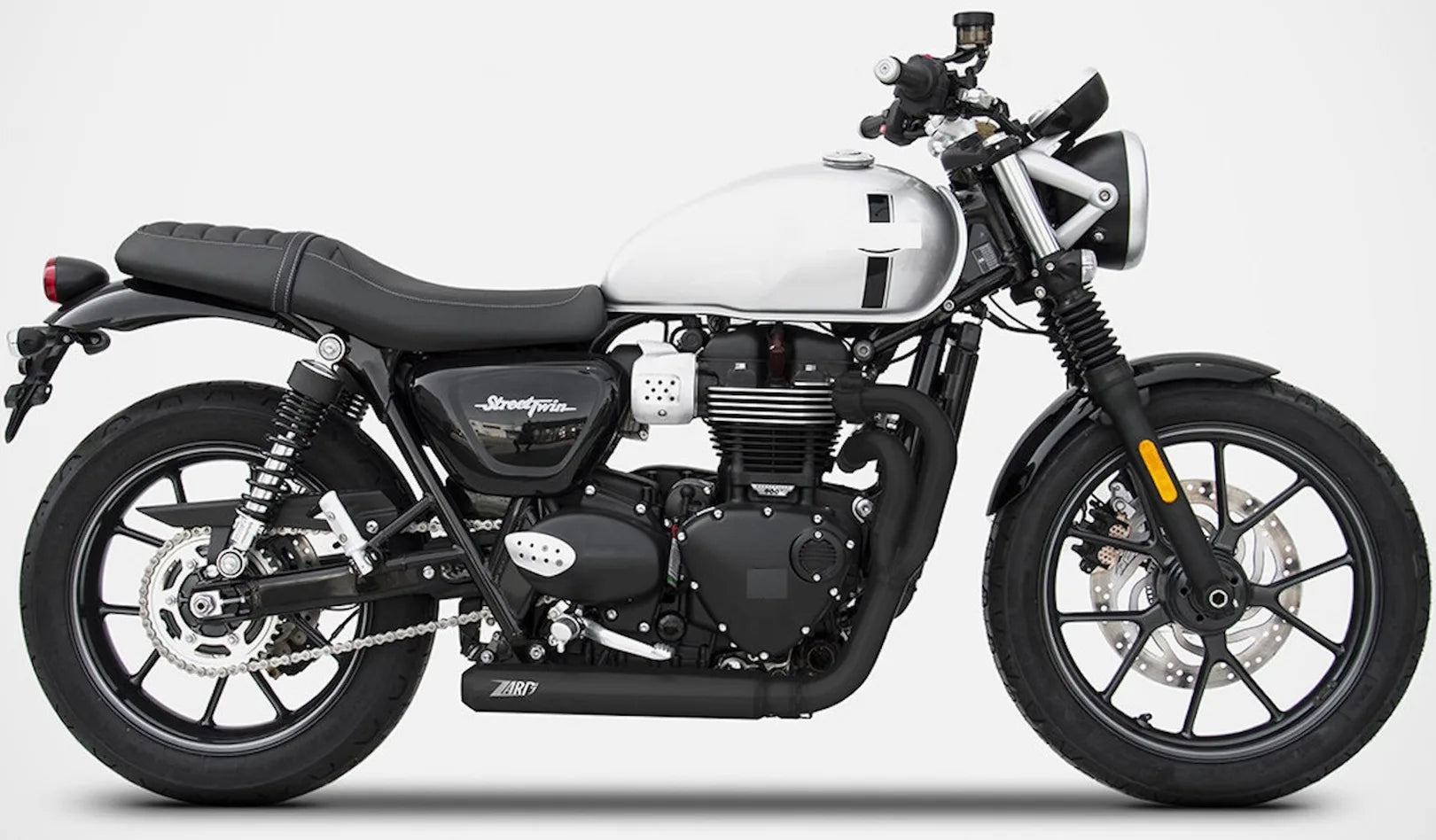 Complete Exhaust System Without Catalytic Converter And Without Sound Certification Cross Steel Black - Zard Compatible With Triumph Speed Twin 900 (2020-2023)