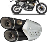 Exhaust Tip Without Sound Certification Steel Black - Zard Compatible With Triumph Scrambler 1200 (2019-2020)